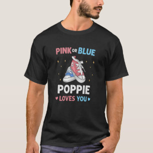 Mens Pink Or Blue Poppie Loves You Grandpa Baby Ge T-Shirt