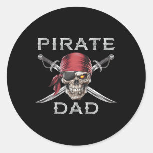 Mens Pirate Dad Classic Round Sticker