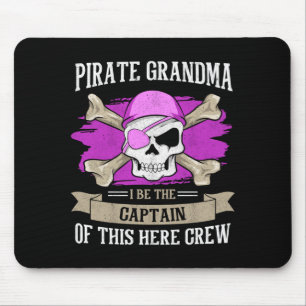Mens pirate grandma caribbean captain grandmother mouse pad