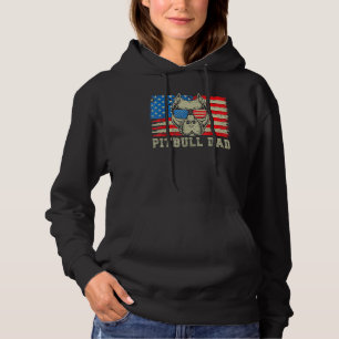 Mens Pitbull Dad American Pit Bull Dog Us Flag 4th Hoodie