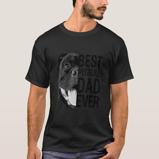 Mens Pitbull Dad  Dog 2 T-Shirt (Front)