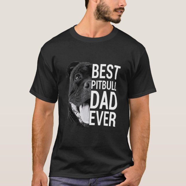 Mens Pitbull Dad  Dog 4 T-Shirt (Front)