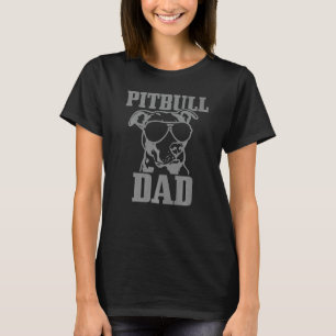 Mens Pitbull Dad Dog Pitbull Sunglasses Fathers Da T-Shirt