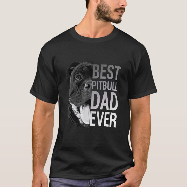 Mens Pitbull Dad   Dog T-Shirt (Front)