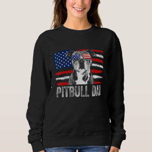 Mens Pitbull Dad Mens  Proud American Pit Bull Dog Sweatshirt