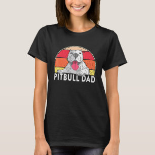 Mens Pitbull Dad Smiling Pitbull Fathers Dog T-Shirt