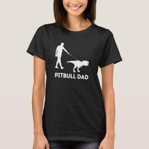 Mens Pitbull Dog Dad Dinosaur Pitbull Dad T-Shirt