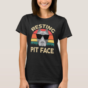 Mens Pitbull Resting Pit Face Pitbull Daddy Pitt T-Shirt