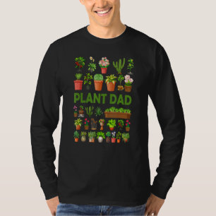 Mens PLANT DAD  Potted Houseplants Succulent Cactu T-Shirt