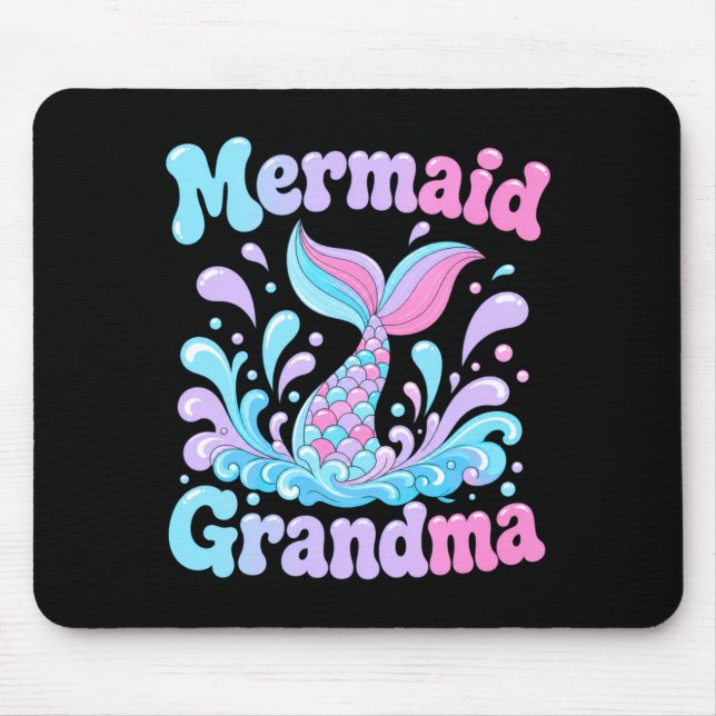 Mens playful mermaid tail with water splashes mouse pad (Front)