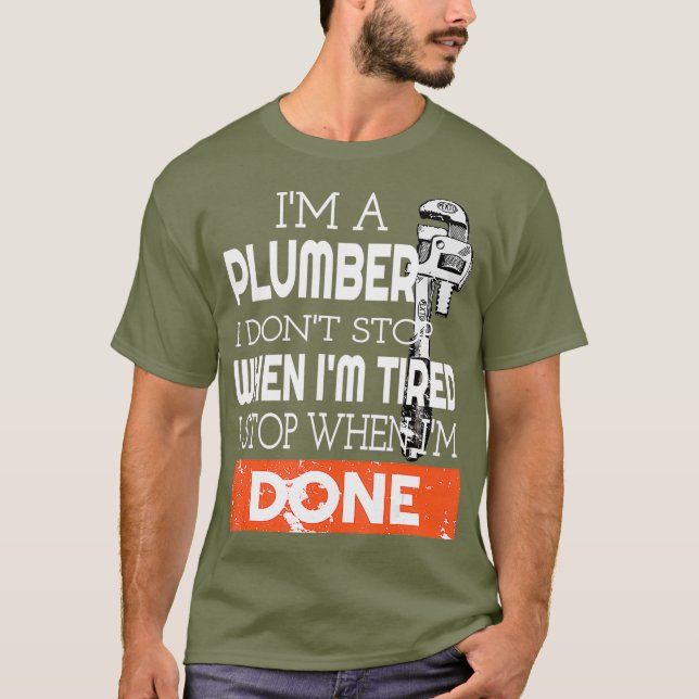 Mens Plumber  Cool Funny Plumber Tools  Gift T-Shirt (Front)