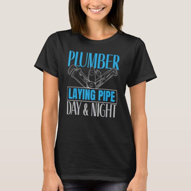 Mens Plumber Laying Pipe Whisperer Plumbing Drain  T-Shirt (Front)