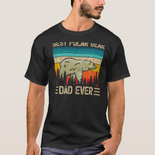 Mens Polar Bear Vintage Best Polar Bear Dad Ever F T-Shirt