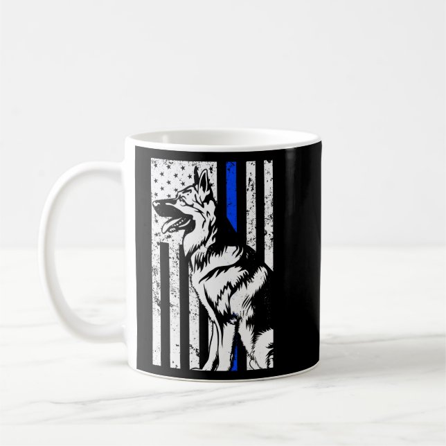 Mens Police Officer Dog K9 T-shirt Coffee Mug (Left)