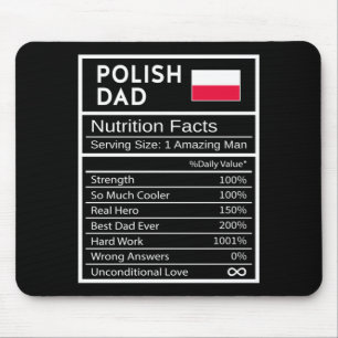Mens Polish Dad Rition Facts National Pride Gift Mouse Pad