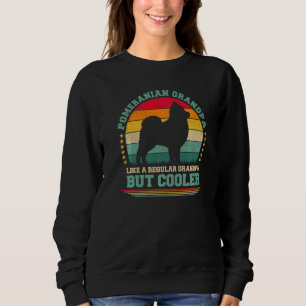 Mens Pomeranian Dog Vintage Pomeranian Grandpa Fa Sweatshirt