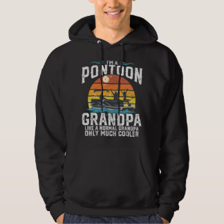 Mens Pontoon Grandpa Captain Retro Funny Boating F Hoodie
