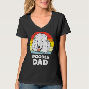 Mens Poodle Dad Sunset Retro Animal Pet Dog Lover  T-Shirt