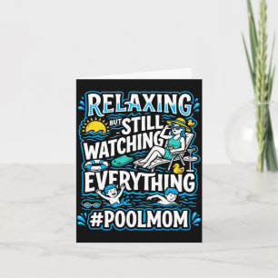 Mens pool mum swimming mama swimmer mummy mothers card