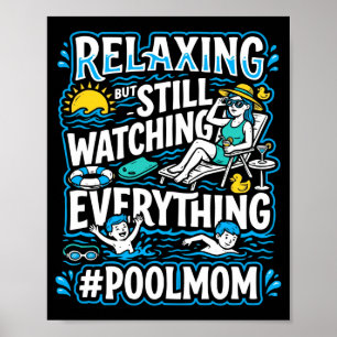 Mens pool mum swimming mama swimmer mummy mothers poster