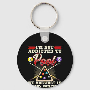 Mens Pool Player  8 Ball Billiards Shooting Pool Key Ring