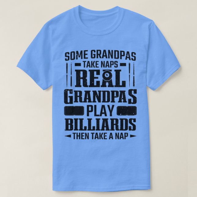 Mens Pool Player Real Grandpas Play Billiards Seni T-Shirt (Design Front)