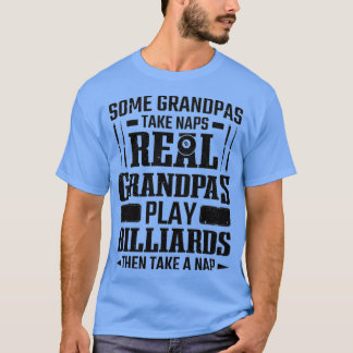 Mens Pool Player Real Grandpas Play Billiards Seni T-Shirt