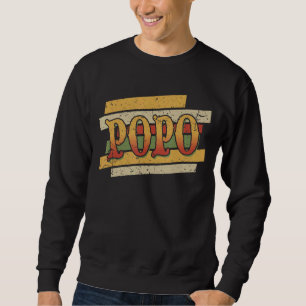 Mens Popo Retro Vintage Stepdad Stepfather Sweatshirt