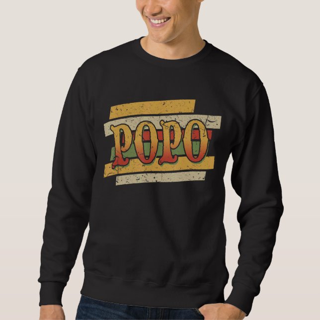 Mens  Popo Retro Vintage Stepdad Stepfather Sweatshirt (Front)