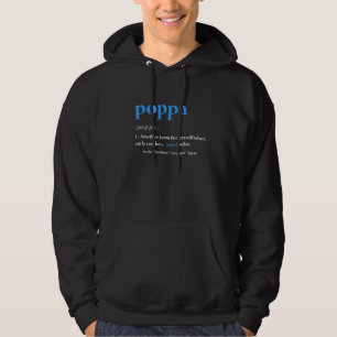 Mens Poppa Definition Retro Christmas Fathers Day Hoodie