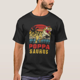Mens Poppa Saurus Dinosaur Funny Poppasaurus T Rex T-Shirt
