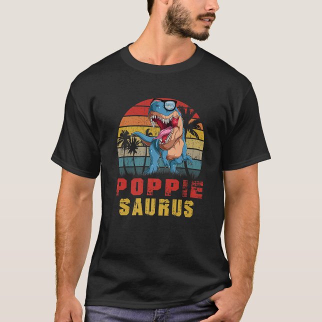 Mens Poppie Saurus Dinosaur Funny Poppiesaurus T R T-Shirt (Front)