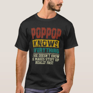 Mens PopPop Knows Everything Vintage PopPop Lover T-Shirt