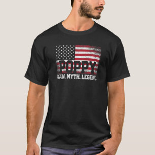 Mens Poppy The Man The Myth The Legend Grandpa Fat T-Shirt