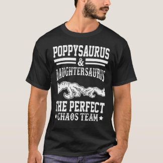 Mens Poppysaurus And Daughtersaurus Fathers Day Po T-Shirt