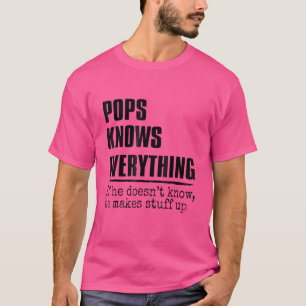 Mens Pops Knows Everything Best Grandpa Ever Fathe T-Shirt