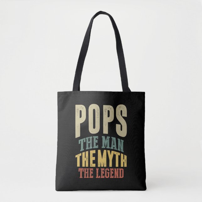Mens Pops The Man Myth Legend Father Gift Tote Bag (Front)
