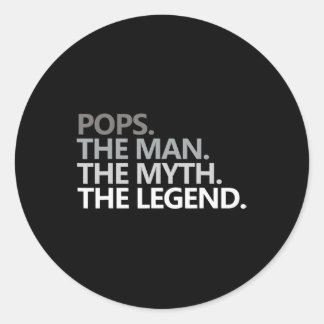 Mens POPS THE MAN THE MYTH THE LEGEND Father's Day Classic Round Sticker