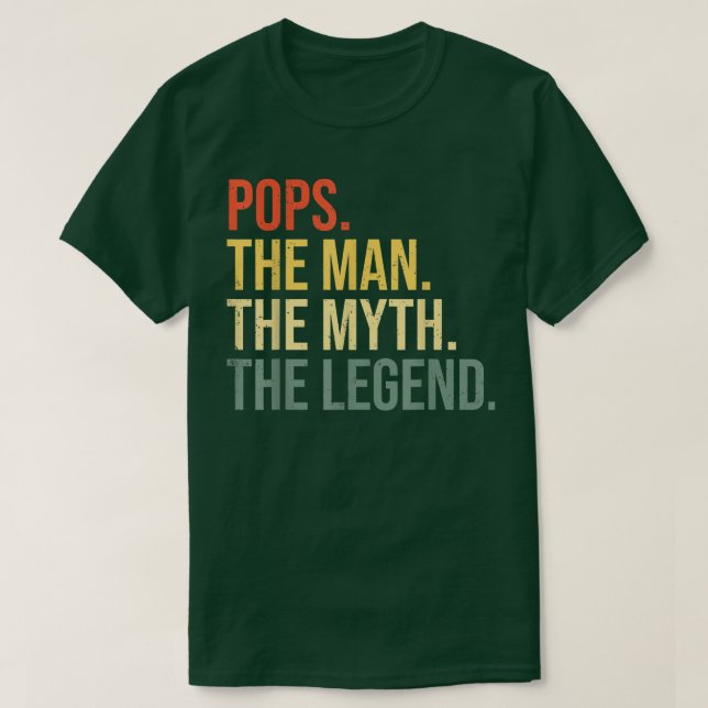 Mens Pops The Man The Myth The legend Grandfather  T-Shirt (Design Front)