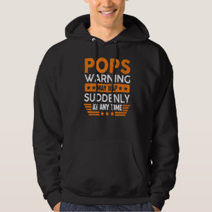 Mens Pops Warning May Nap Suddenly Fun Grandpa Fat Hoodie