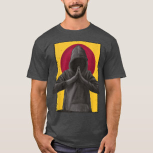 Mens Praying Hood Japanese Japan Flag Anime T-Shirt