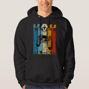 Mens Pregnancy Announcement Dad Level Unlocked New Hoodie