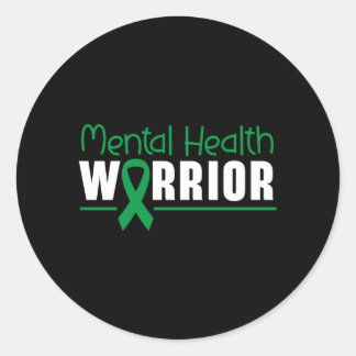 Mens Prevention Awareness Mental Health Warrior Classic Round Sticker
