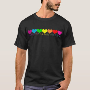 Men's Pride Rainbow Hearts Love is Love T-Shirt