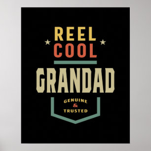 Mens Product Reel Cool Grandad Fishing Gift Poster