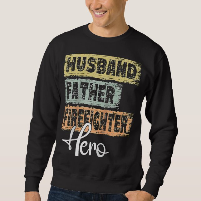 Mens Profession dad hero father Firefighter Raglan Sweatshirt (Front)