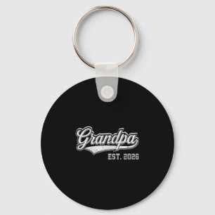 Mens Promoted Grandpa Est 2026 Key Ring