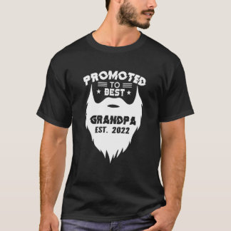 Mens Promoted To Best Bearded Grandpa Est 2022 T-Shirt