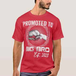 Mens Promoted to Big Bro Est 2023 Funny Pregnancy T-Shirt