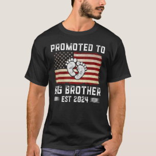 Mens Promoted To Big Brother 2024 First Time Fathe T-Shirt